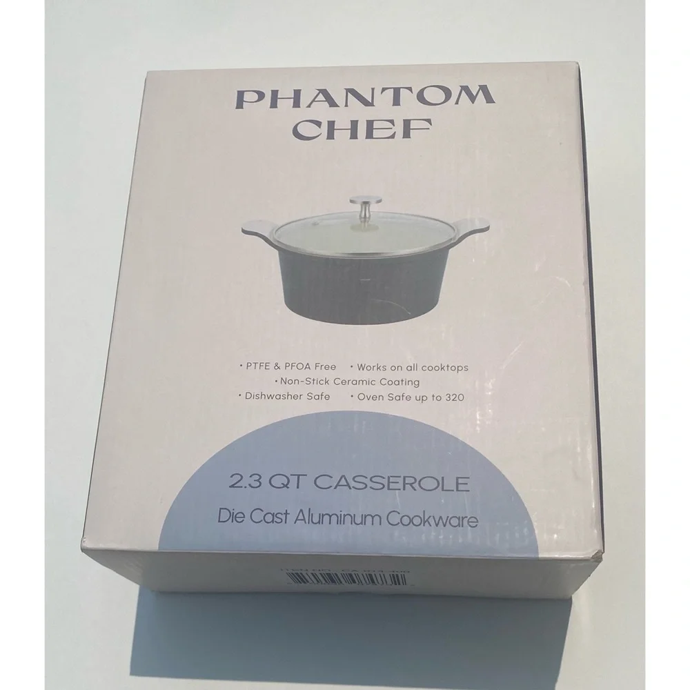 NWT Phantom Chef 2.3 QT Nonstick Casserole with Lid